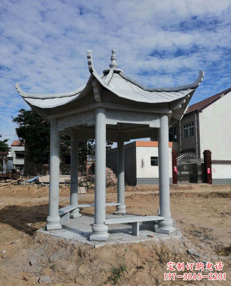 山西典雅大理石凉亭雕塑