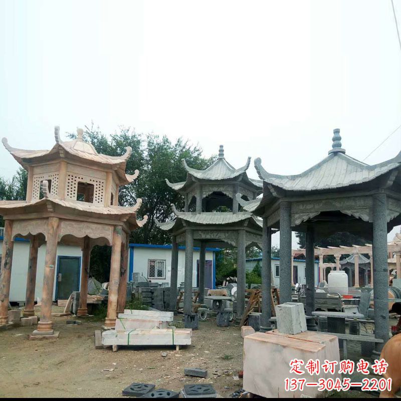 山西精美大理石凉亭雕塑