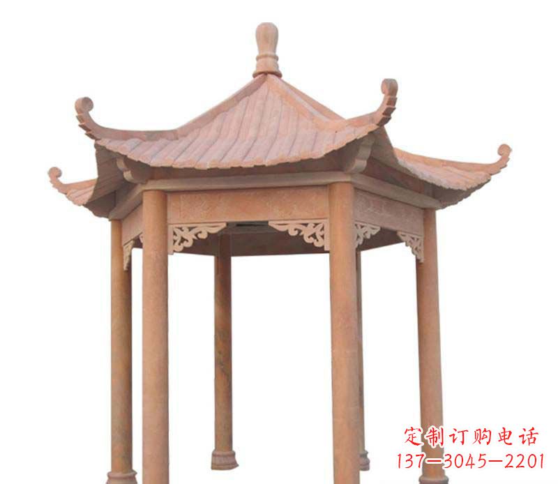 山西大理石六角凉亭雕塑