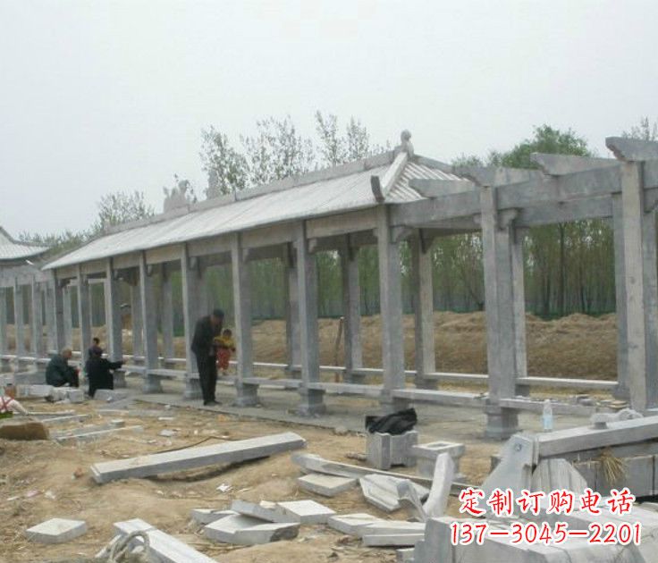 山西精美大理石凉亭雕塑