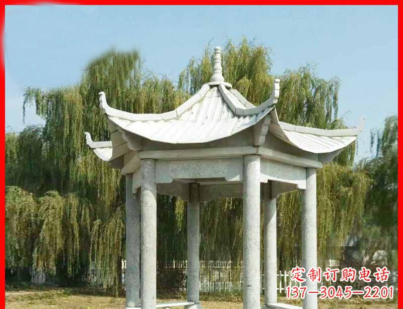 山西精美大理石凉亭雕塑