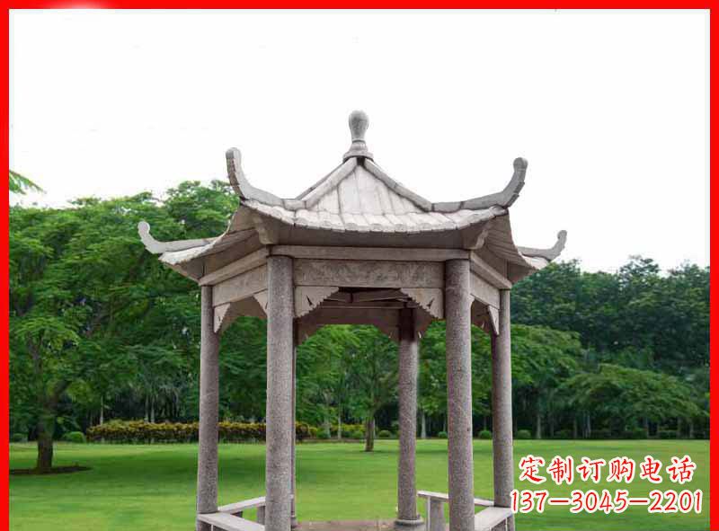山西精致大理石凉亭雕塑