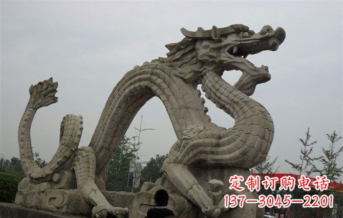 山西大理石龙雕塑,象征着力量与尊贵