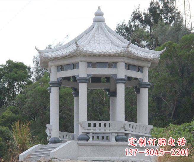 山西大理石六角石雕凉亭营造舒适环境的完美体现