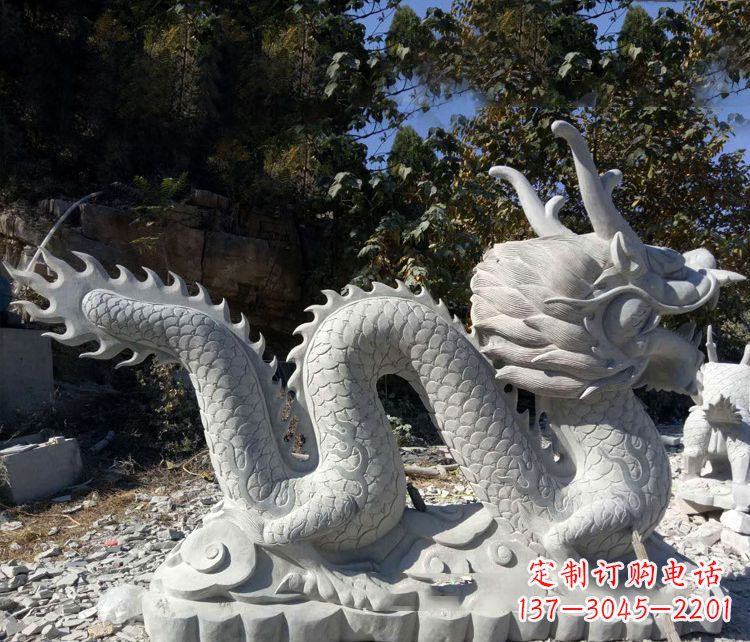山西精美大理石龙雕塑