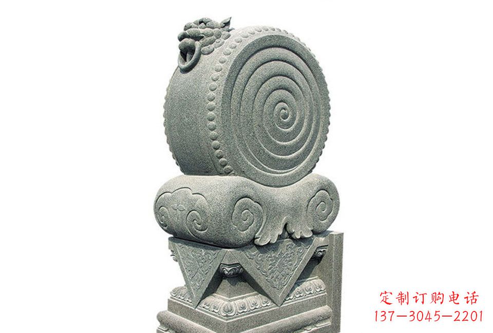 山西大理石门墩招财抱鼓石雕塑