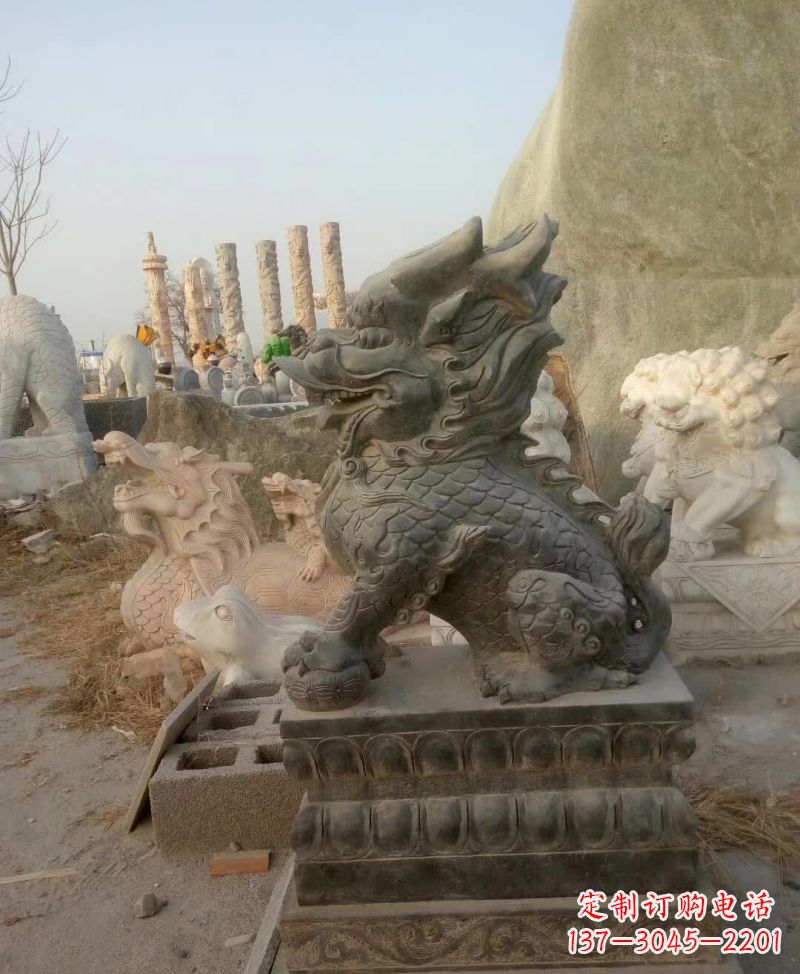 山西新中式麒麟雕塑,精美细腻,艺术品级别