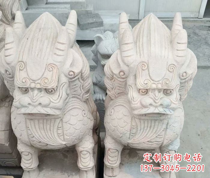 山西品质卓越的大理石麒麟古兽雕塑