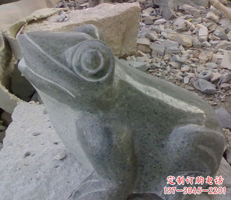 山西大理石青蛙石雕-质感细腻引人注目