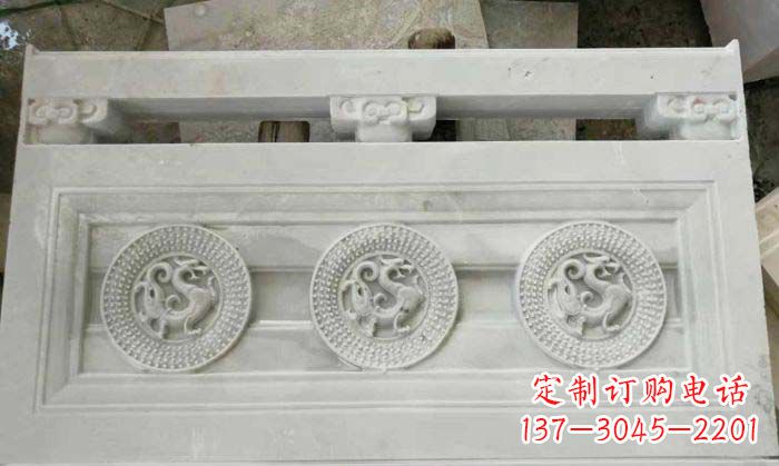 山西精美青龙石浮雕栏板雕塑
