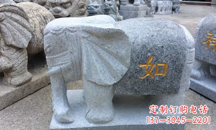 山西精美大理石石象雕塑