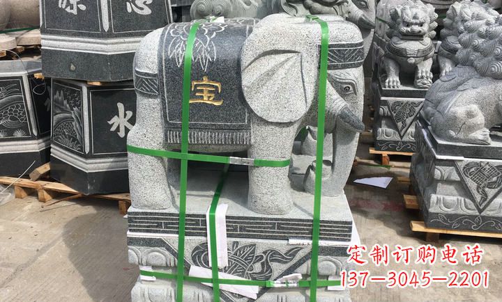 山西大理石大象门口石雕