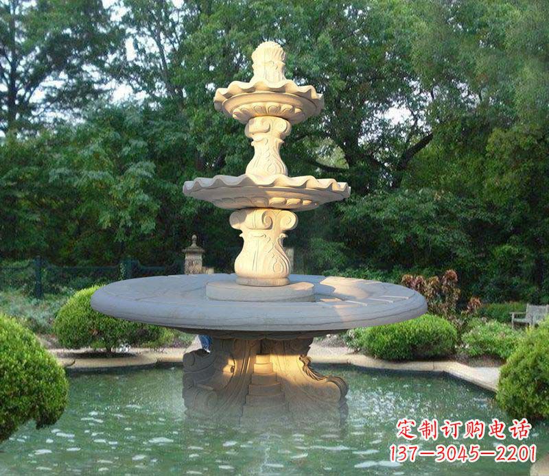 山西大理石三层喷泉雕塑