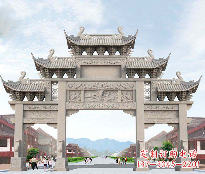 山西大理石牌坊石雕艺术品