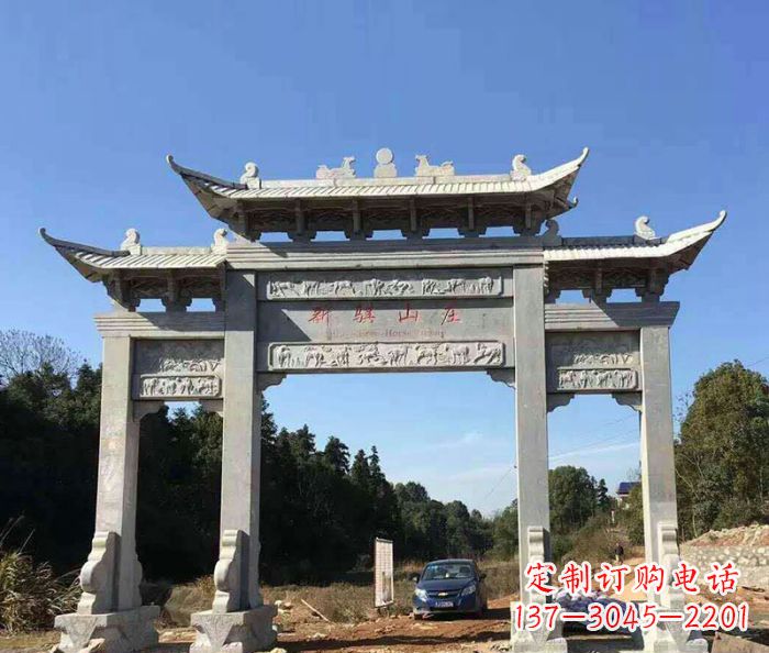 山西精美石雕牌坊雕塑