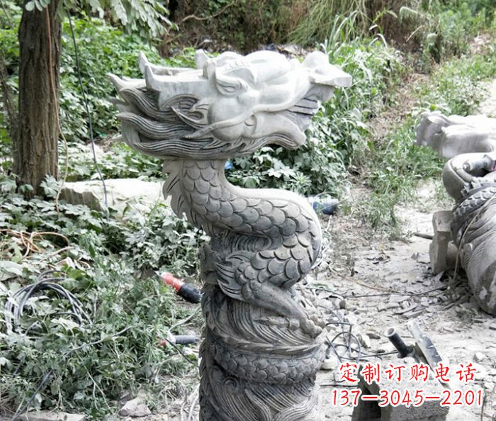 山西精美大理石生肖龙雕塑