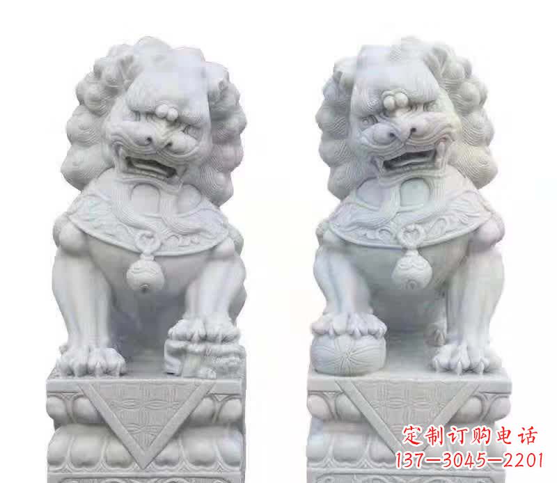 山西大理石狮子雕塑震撼视觉、传承文化