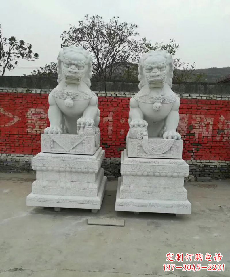 山西大理石狮子雕塑,精致而壮观