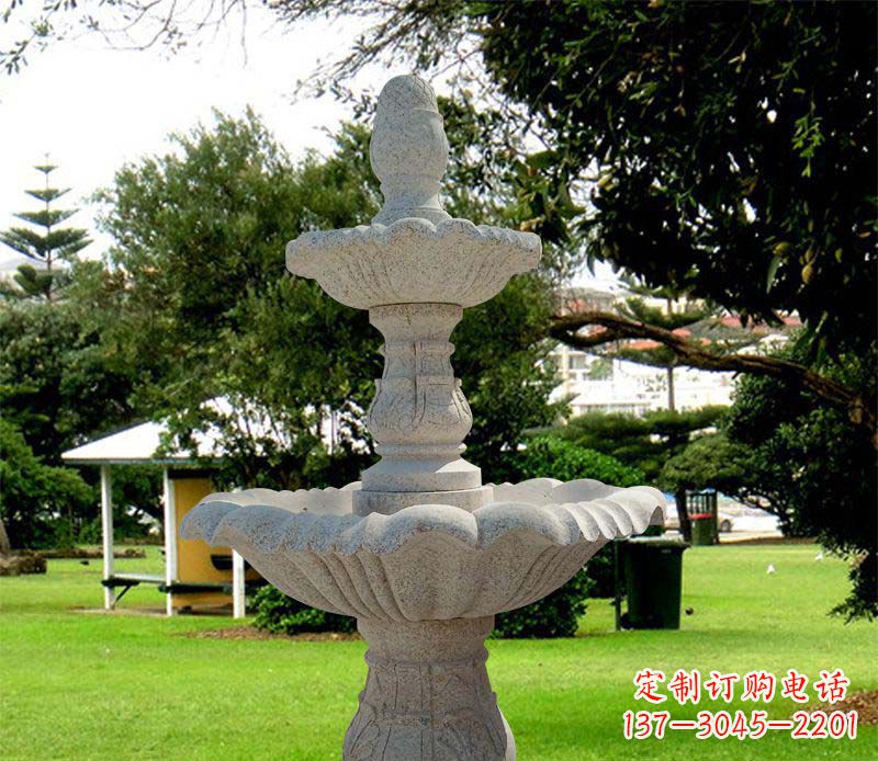 山西大理石双层喷泉雕塑,精美绝伦