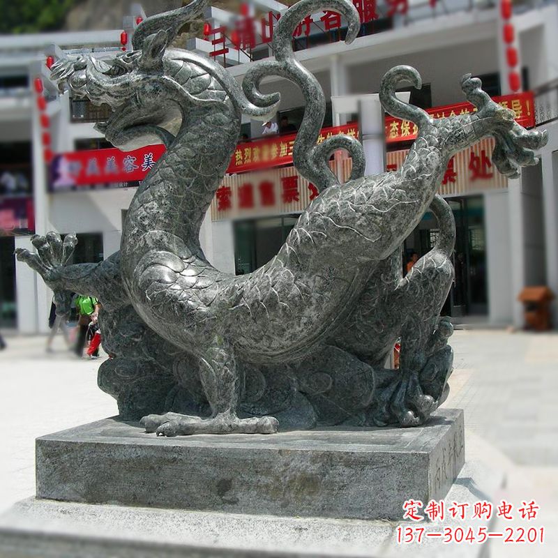 山西传统的象征——大理石青龙雕塑