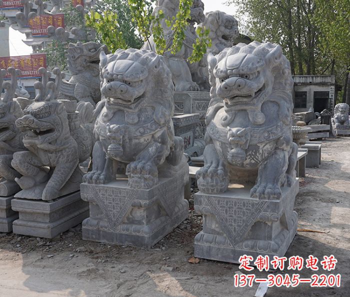 山西大理石寺庙石狮子 (3)