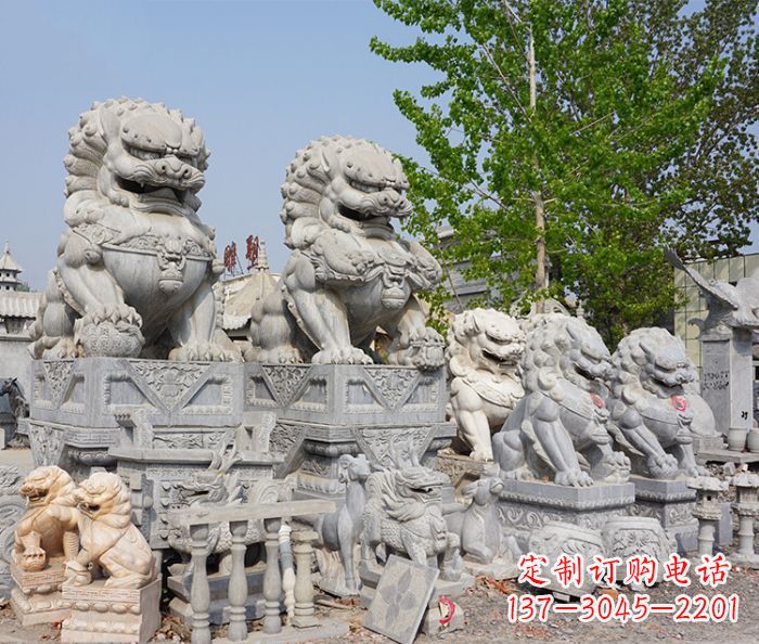 山西大理石寺庙石狮子 (2)