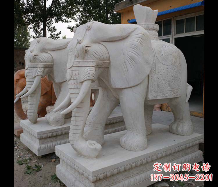 山西大理石大象雕塑,招财进宝
