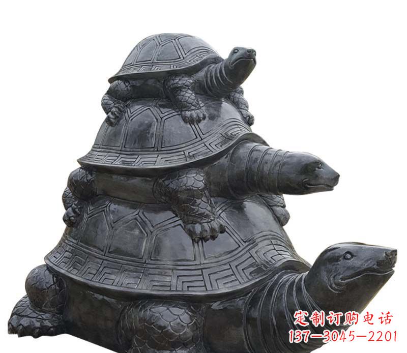 山西大理石乌龟母子石雕