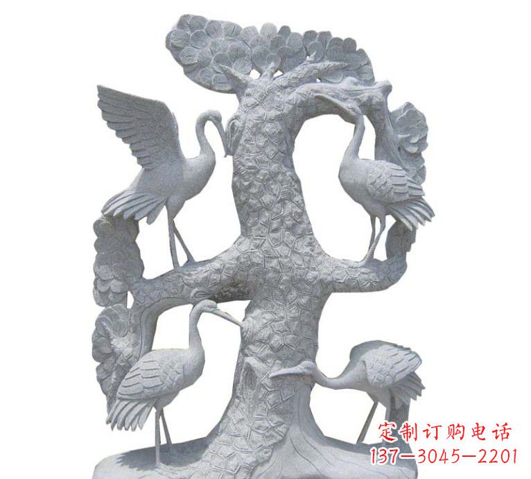 山西精美大理石松树雕塑