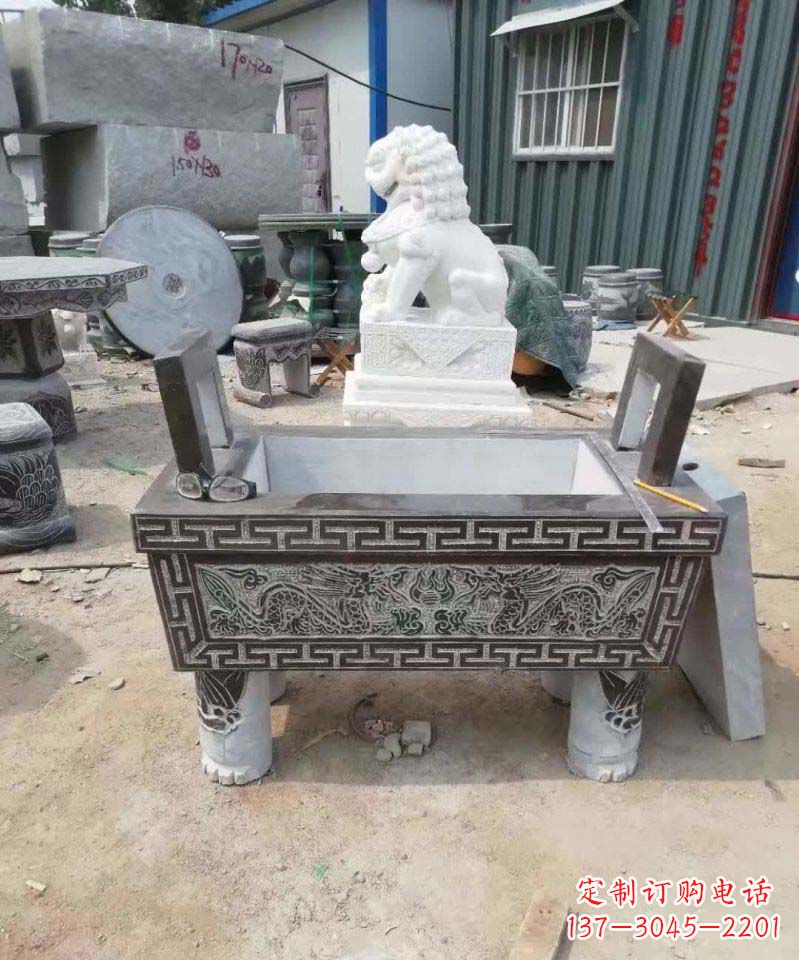 山西精美大理石香炉雕塑
