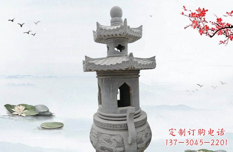 山西精美工艺石香炉雕塑
