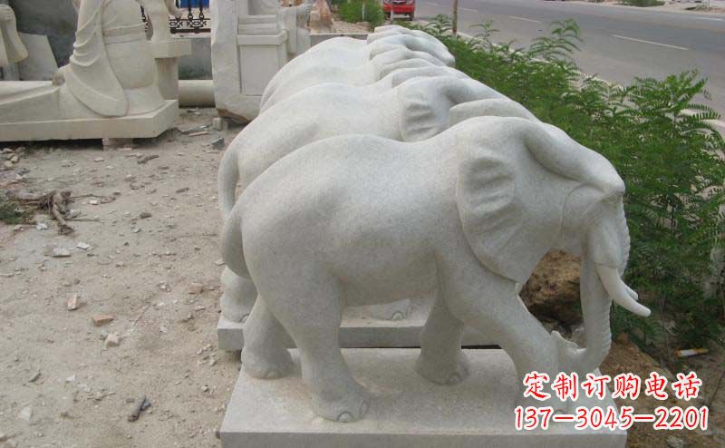 山西大理石小象公园动物石雕
