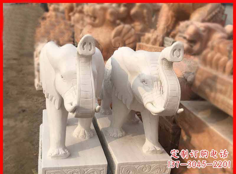 山西产品名称大理石小象招财石雕
