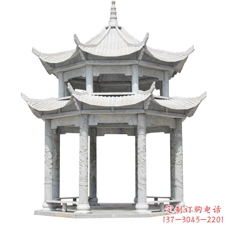 山西大理石古建凉亭雕塑