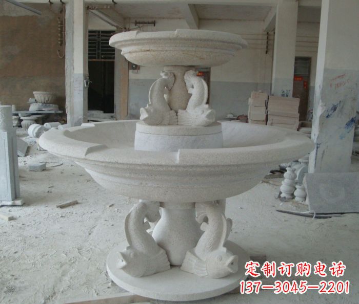 山西高端大理石双层喷泉雕塑