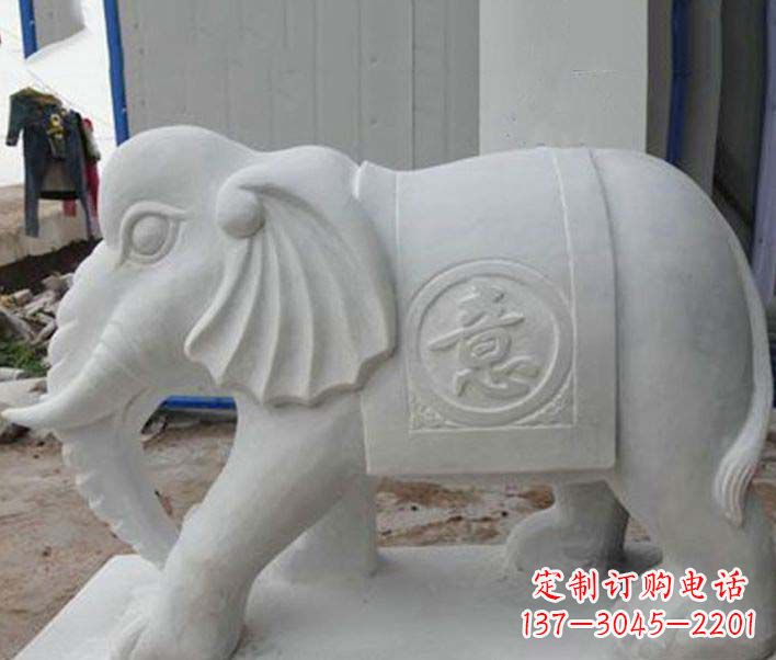 山西传承财富祝福,大理石招财大象雕塑