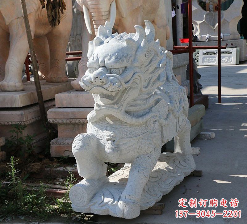 山西大理石镇宅——麒麟雕塑
