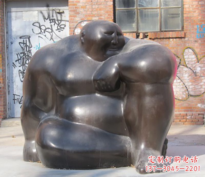 山西铜雕大胖子男人雕塑