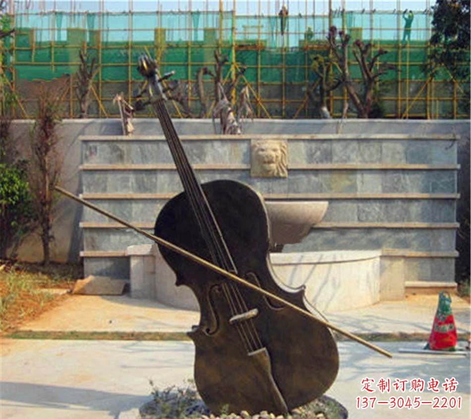 山西精美大提琴铜雕