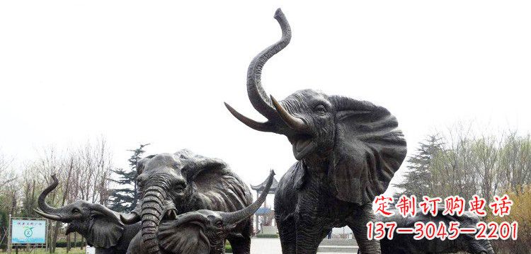 山西大象群铜雕景观