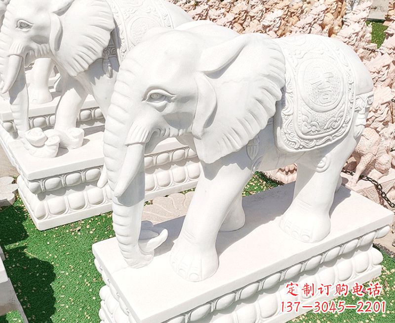 山西精美工艺 大象石雕雕塑