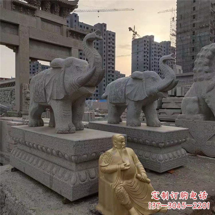 山西精美大象石雕