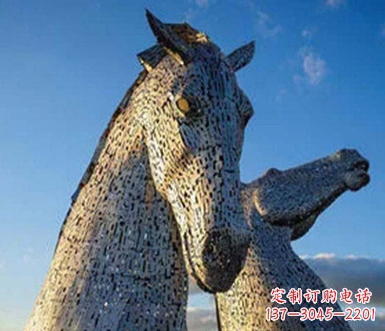 山西大型不锈钢抽象马雕塑