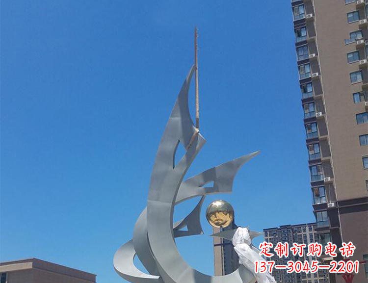 山西大型创意景观凤凰广场景观不锈钢雕塑
