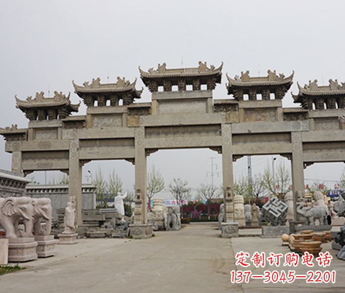 山西精美牌坊石雕定制