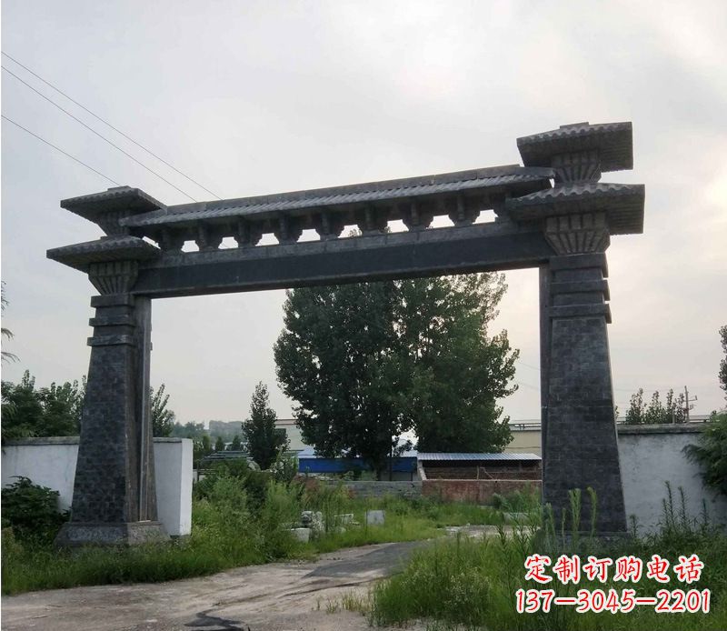 山西大型单门仿古牌坊石雕