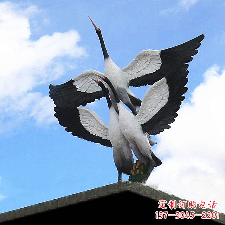 山西仙鹤玻璃钢景观动物雕塑