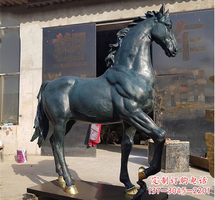 山西大型公园铸铜马雕塑