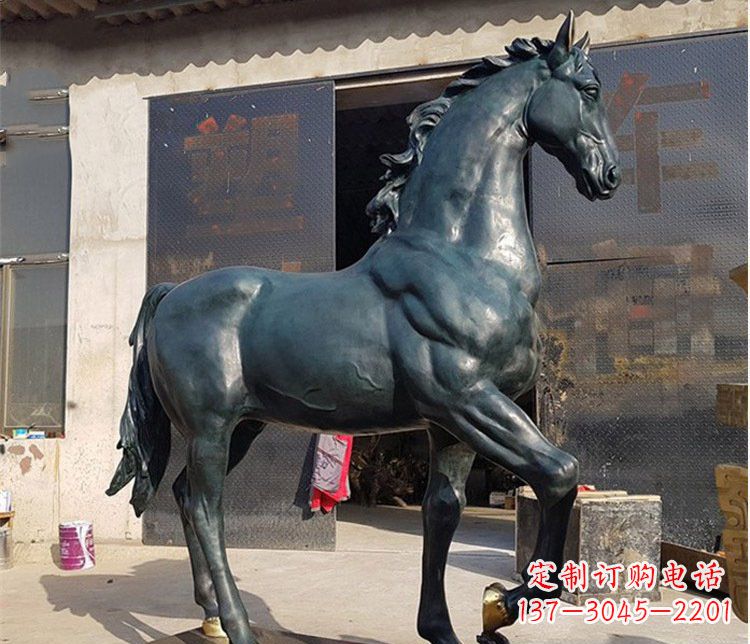 山西大型公园铸铜马雕塑 (2)