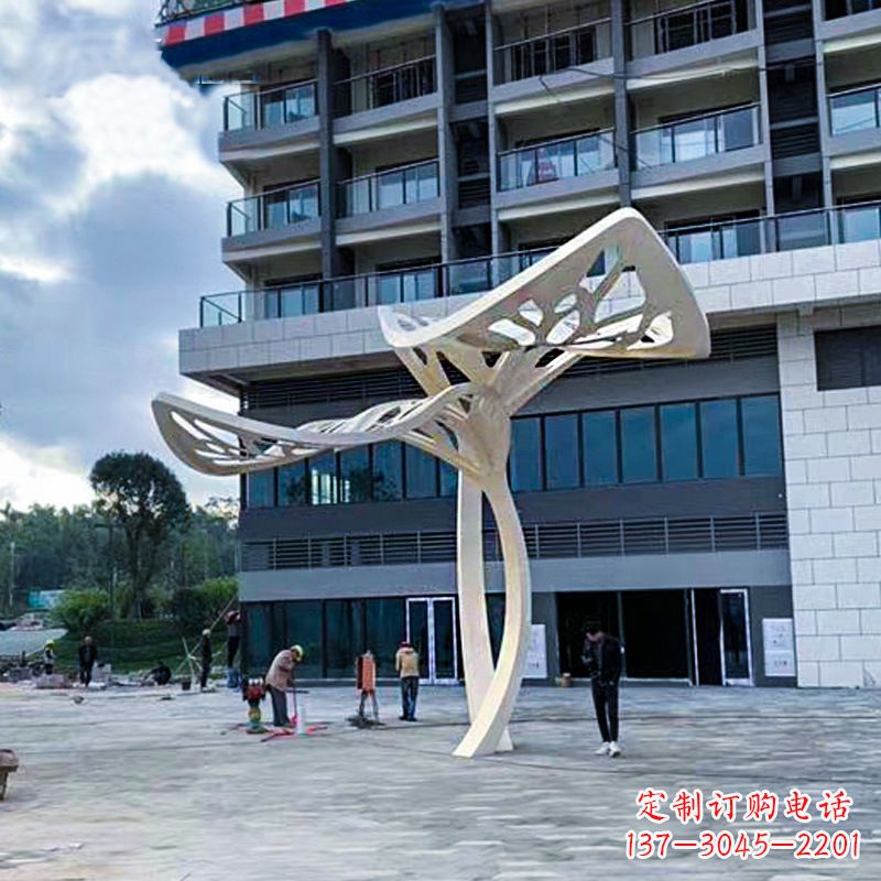 山西不锈钢抽象树叶雕塑